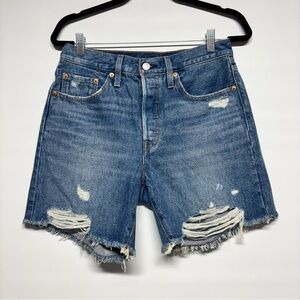 ✨Levi's 501 Blue Distressed Jean Shorts Size 27